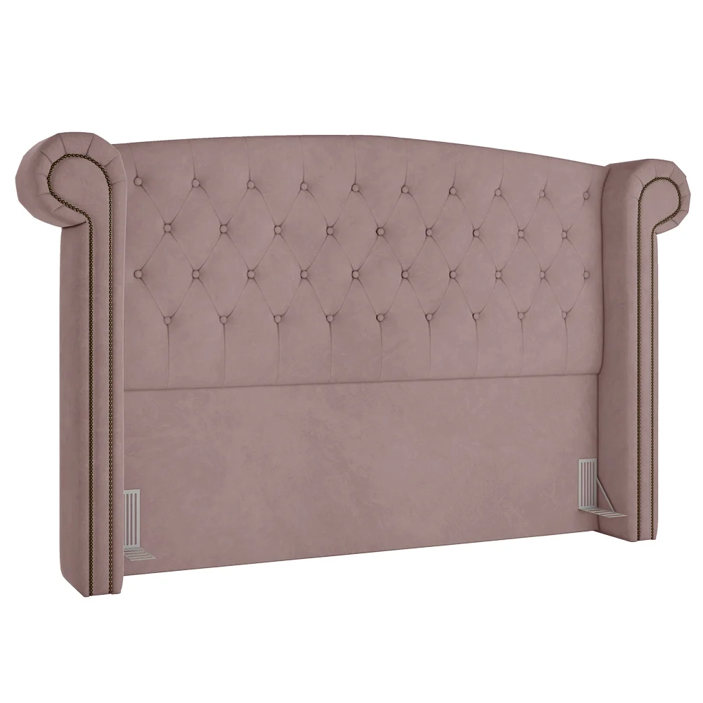 Cabeceira Cama Box Casal Queen 160cm Provença Z37 Veludo Rosê - Mpozenato