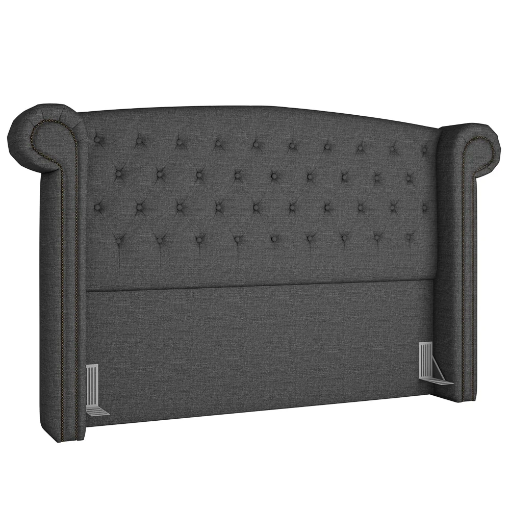 Cabeceira Cama Box Casal Queen 160cm Provença Z37 Linho Chumbo - Mpozenato