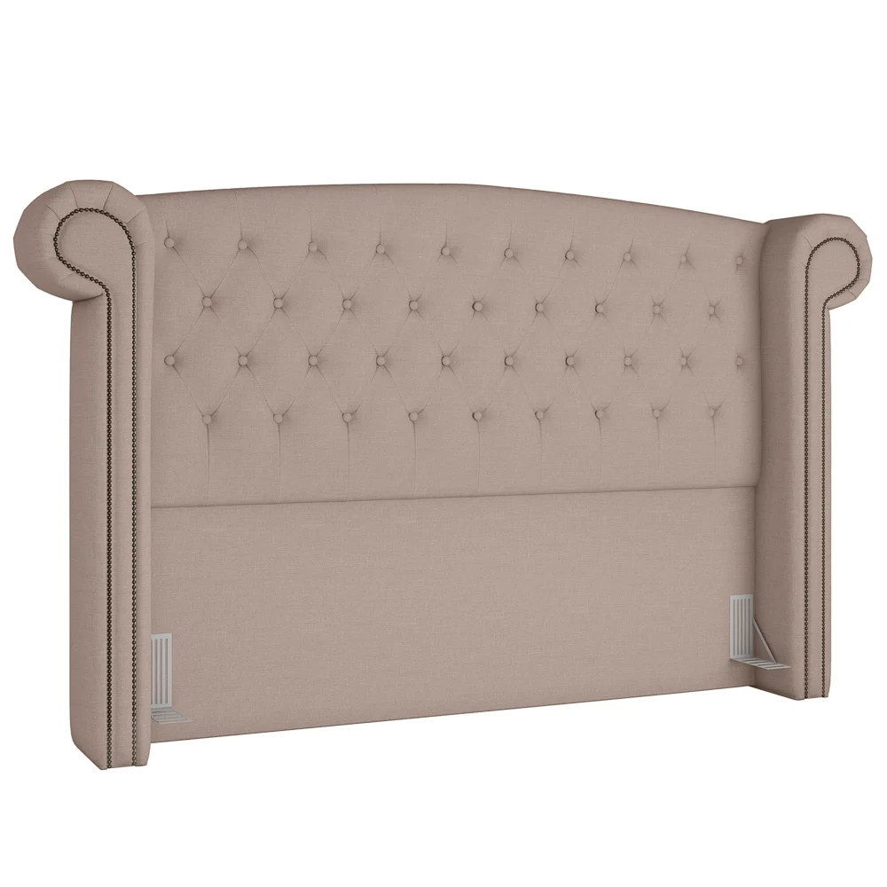 Cabeceira Cama Box Casal King 195cm Provença Z37 Linho Bege Cru - Mpozenato