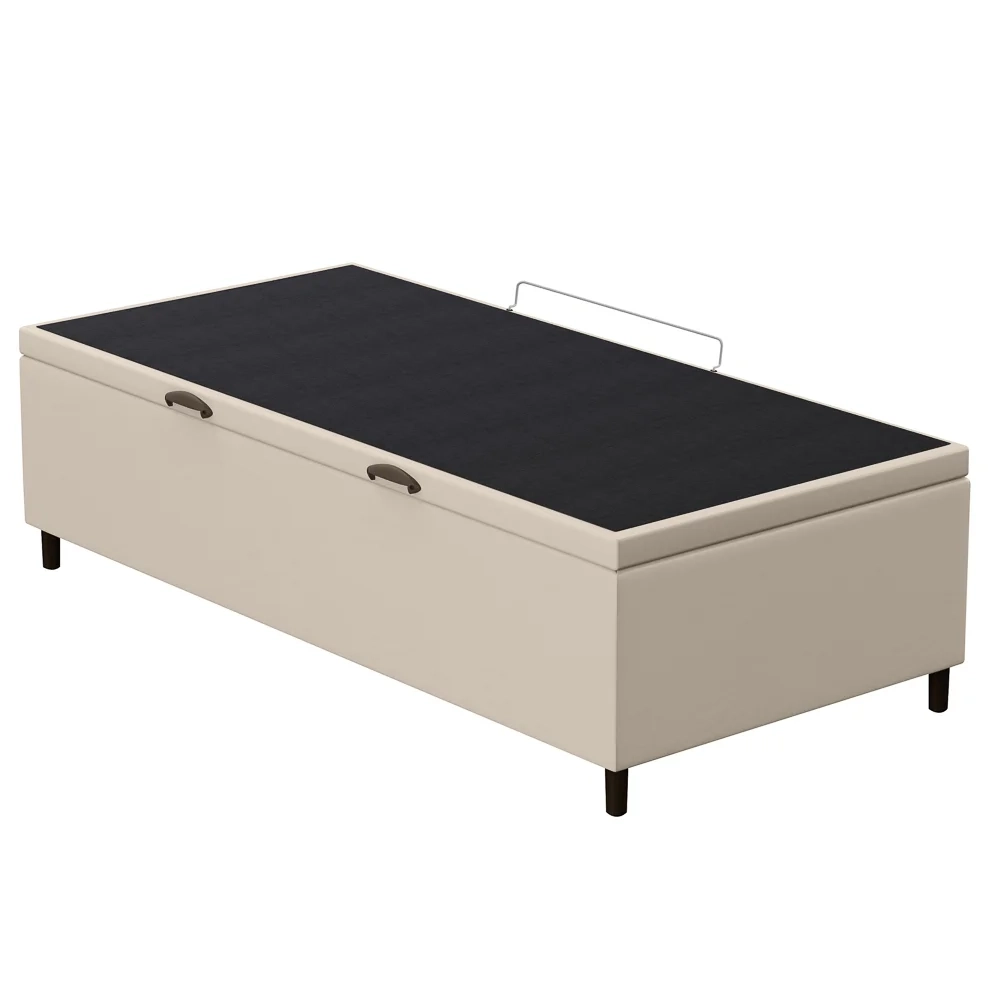 Base para Cama Box Baú Solteiro 88x188cm Hit Z04 Sintético Bege - Mpozenato