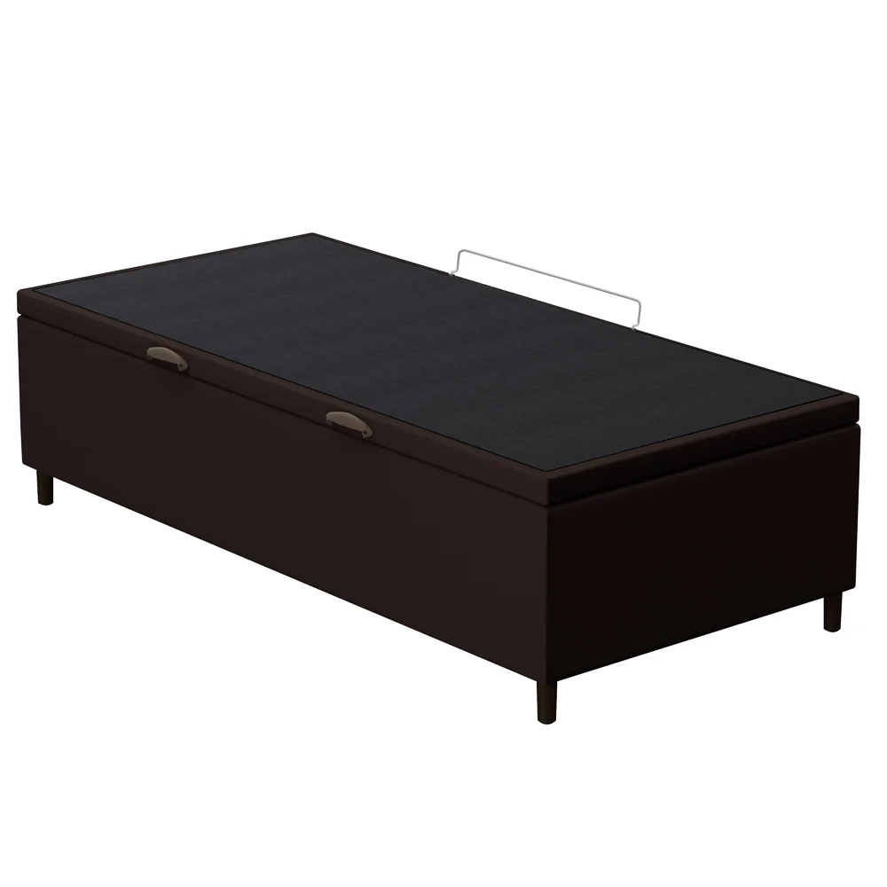 Base para Cama Box Baú Solteiro 88x188cm Hit Z04 Sintético Marrom - Mpozenato