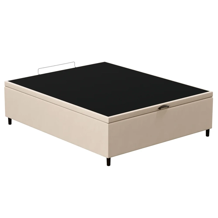 Base para Cama Box Baú Casal 138x188cm Hit Z04 Suede Bege - Mpozenato