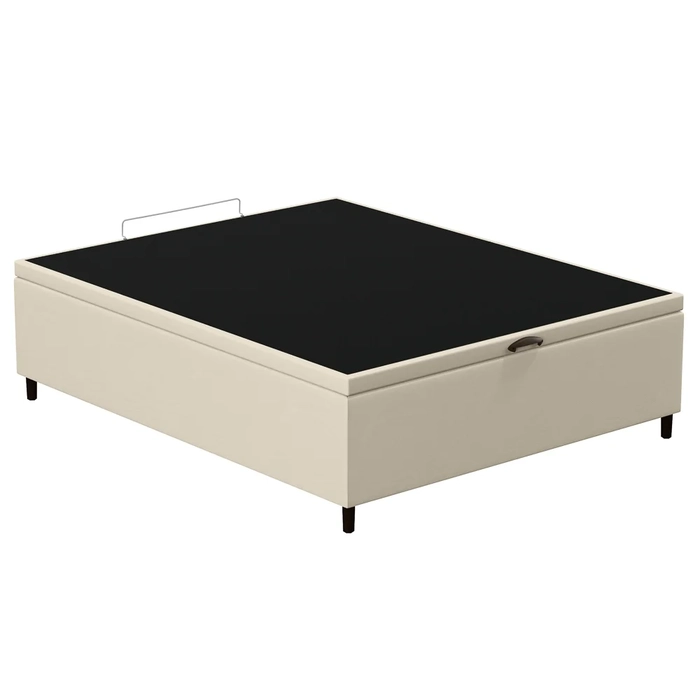 Base para Cama Box Baú Casal 138x188cm Hit Z04 Sintético Bege - Mpozenato