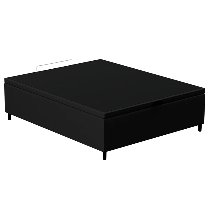 Base para Cama Box Baú Casal 138x188cm Hit Z04 Sintético Preto - Mpozenato