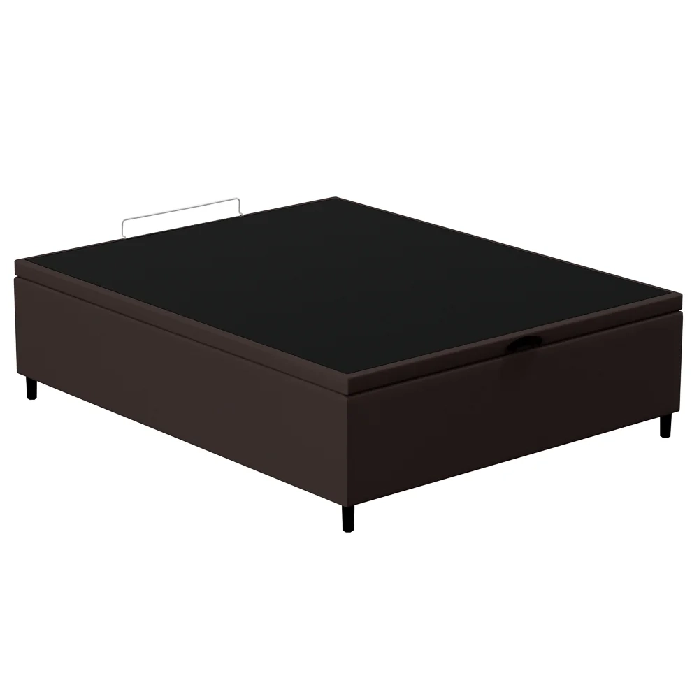 Base para Cama Box Baú Casal 138x188cm Hit Z04 Sintético Marrom - Mpozenato