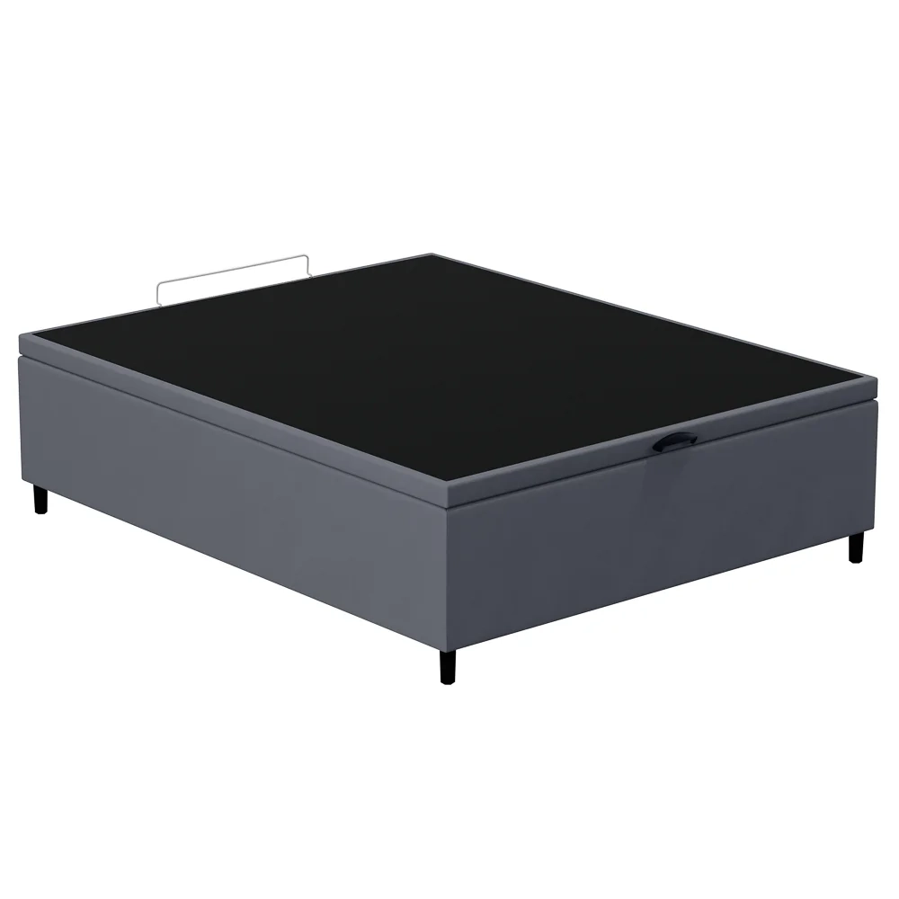 Base para Cama Box Baú Casal 138x188cm Hit Z04 Suede Cinza - Mpozenato