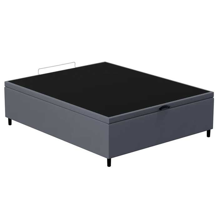 Base para Cama Box Baú Casal 138x188cm Hit Z04 Suede Cinza - Mpozenato