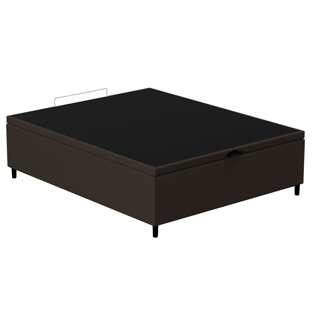Base para Cama Box Baú Casal 138x188cm Hit Z04 Suede Marrom - Mpozenato