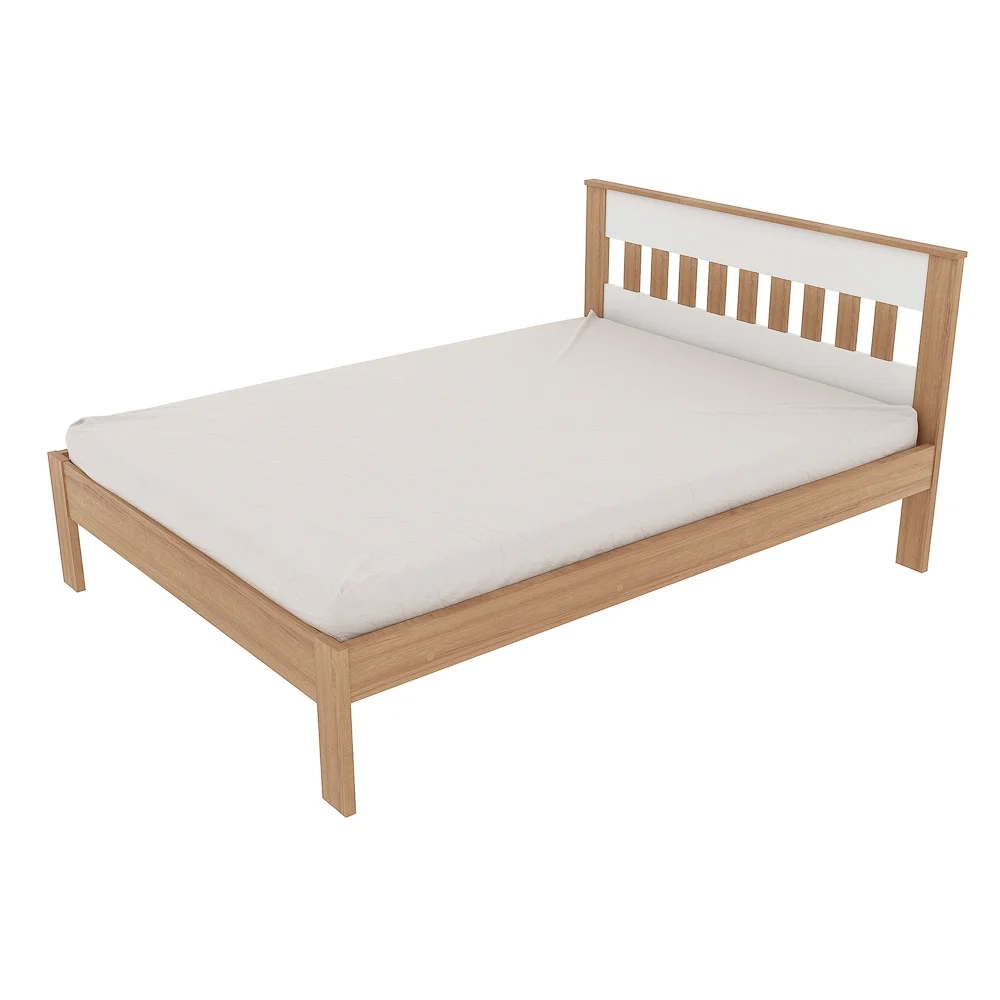 Cama de Casal CM8007 Amêndoa/Branco - Tecno Mobili