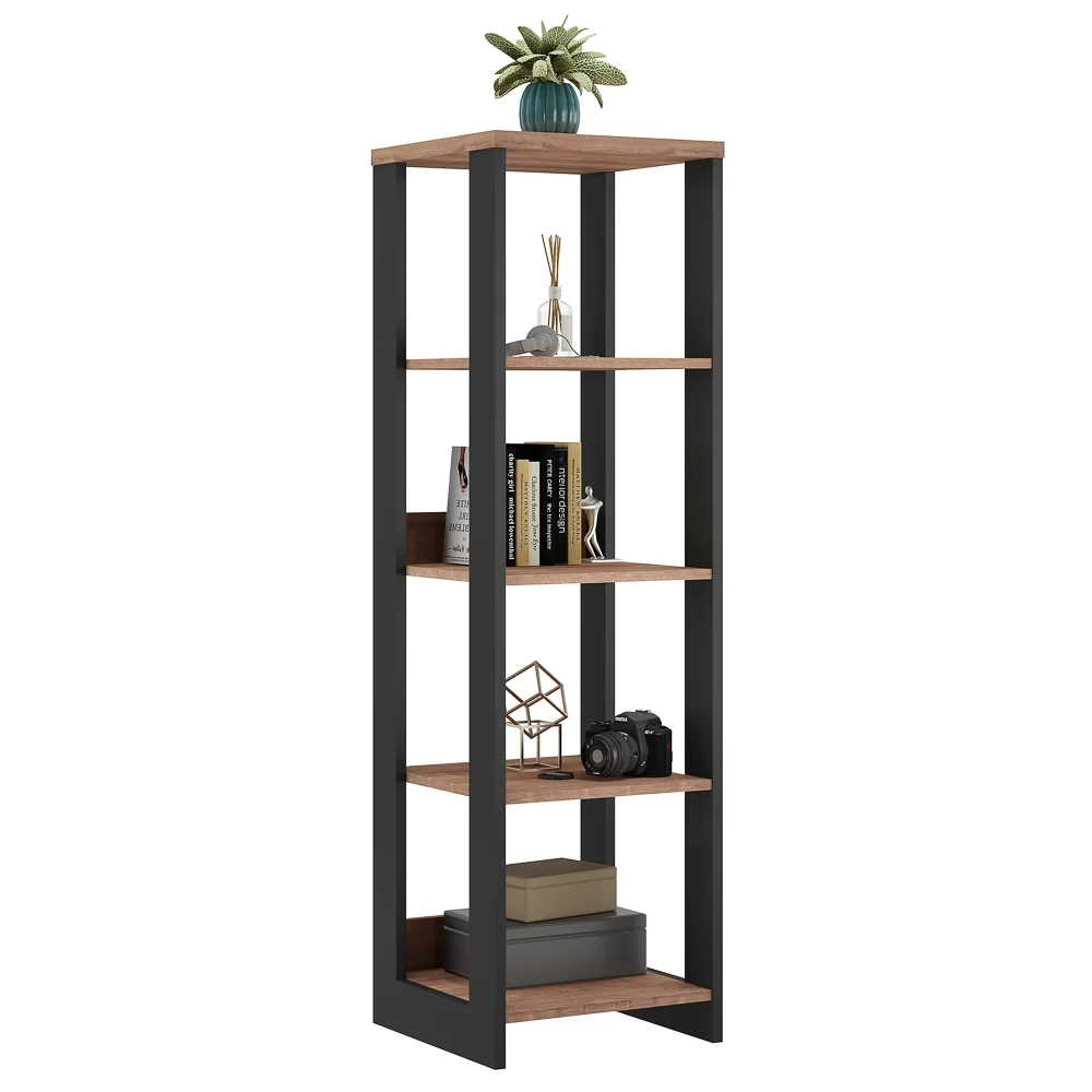 Estante Livreiro Torre Industrial Chess F04 Preto/Solanum - Mpozenato