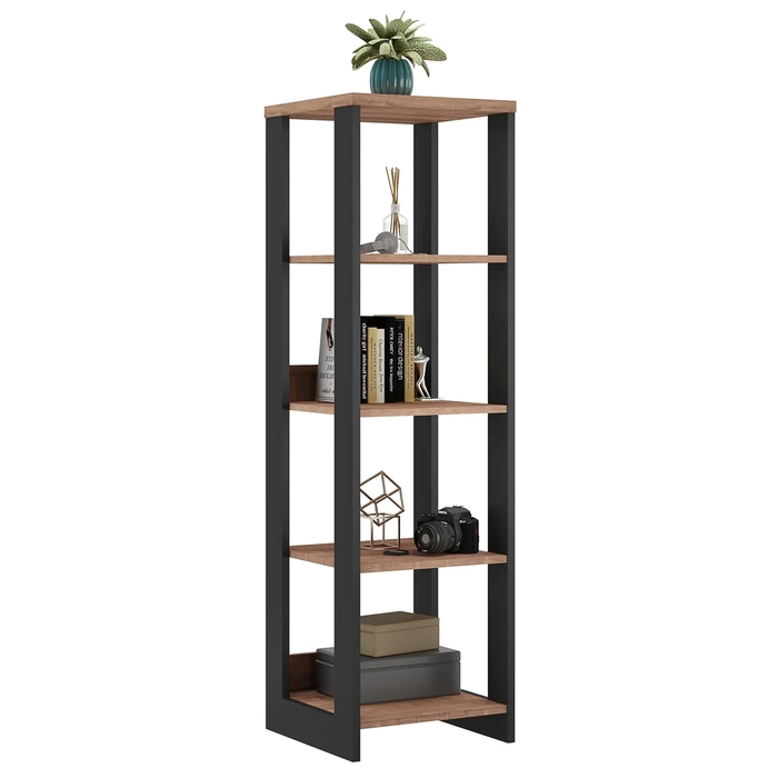 Estante Livreiro Torre Industrial Chess F04 Preto/Solanum - Mpozenato