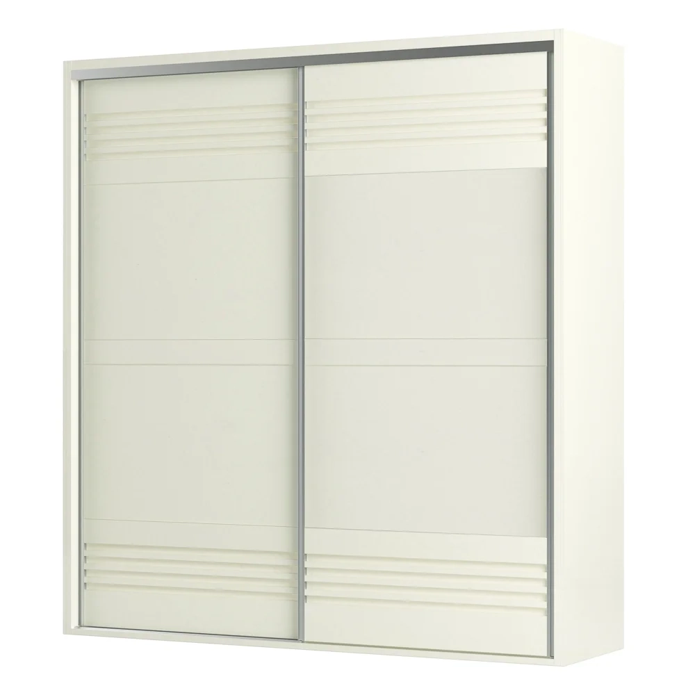 Guarda Roupa Casal 223cm 2 Portas de Correr 100% MDF TW602 Off White - Dalla Costa