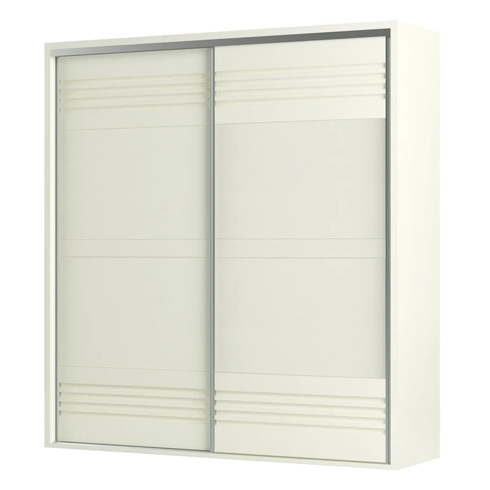 Guarda Roupa Casal 223cm 2 Portas de Correr 100% MDF TW602 Off White - Dalla Costa