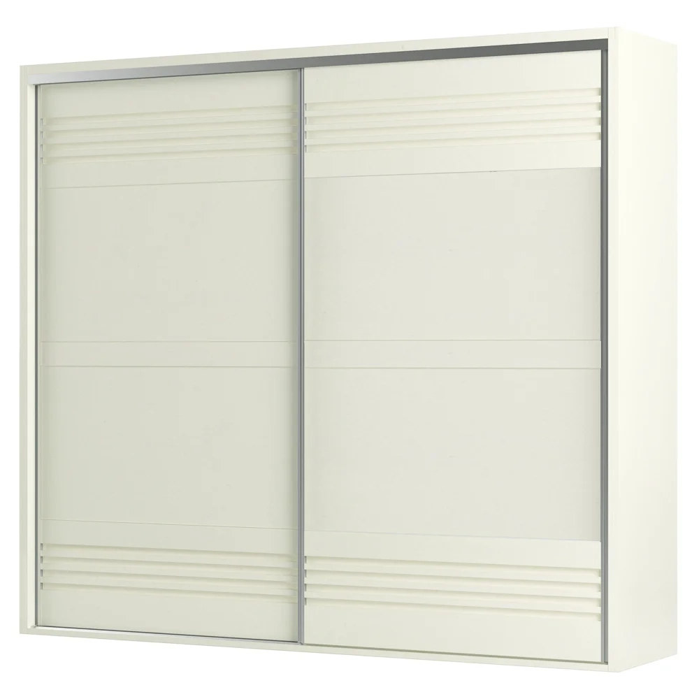 Guarda Roupa Casal 267cm 2 Portas de Correr 100% MDF TW603 Off White - Dalla Costa