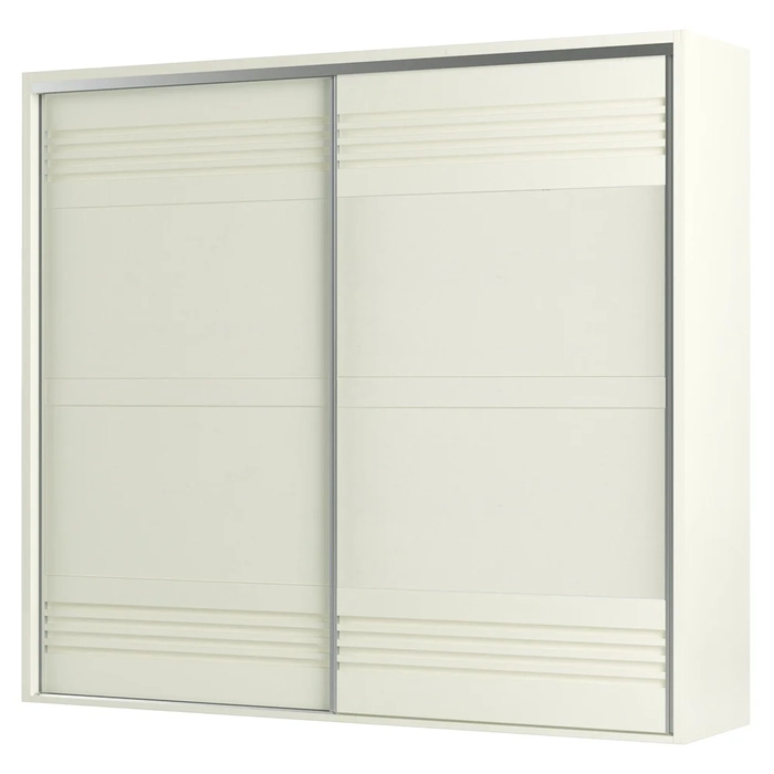 Guarda Roupa Casal 267cm 2 Portas de Correr 100% MDF TW603 Off White - Dalla Costa