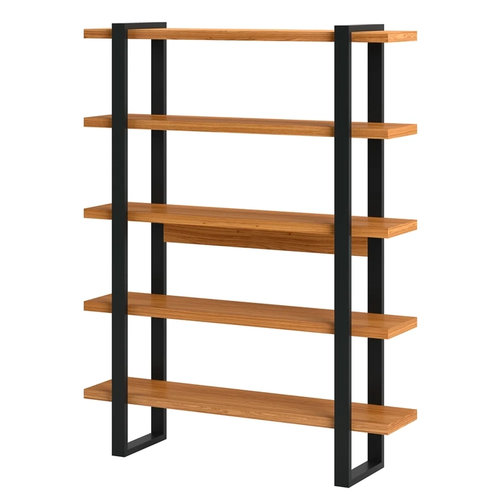 Estante Alta Estilo Industrial 5 Prateleiras F10 Freijó/Preto Fosco - Pradel