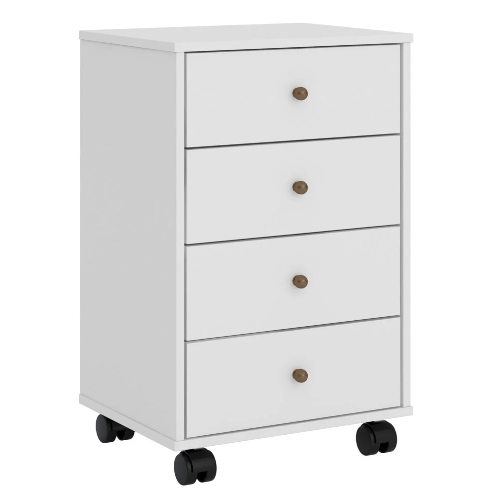 Gaveteiro Office 4 Gavetas Com Rodízios Presence D02 Branco - Mpozenato