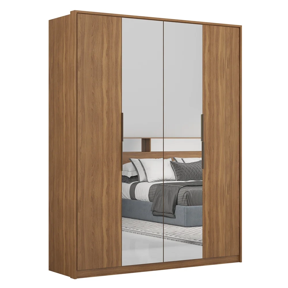 Guarda Roupa Casal 4 Portas 2 Com Espelhos Attore D02 Amendola Touch - Mpozenato