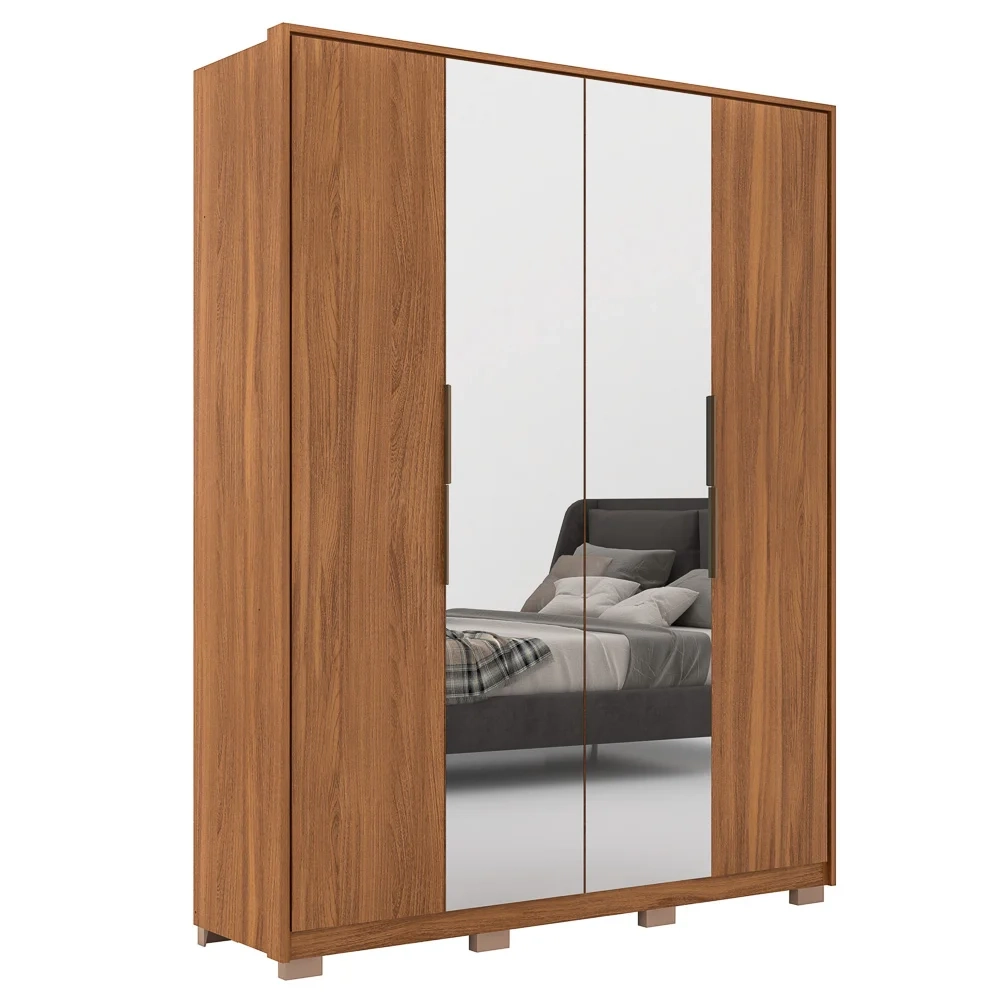 Guarda Roupa Casal Com Pés 4 Portas 2 Com Espelhos Attore D02 Amendola Touch - Mpozenato