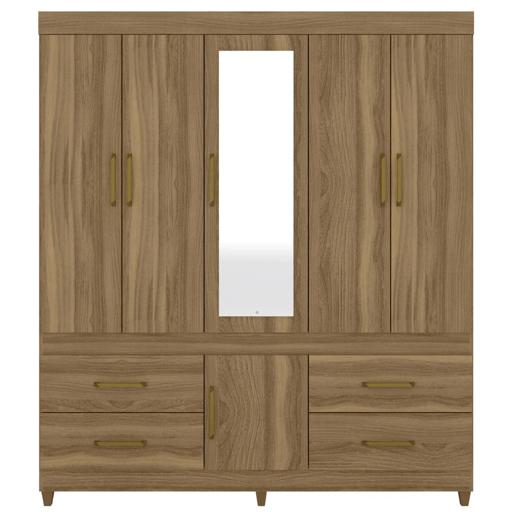 Guarda Roupa 6 Portas 4 Gavetas Guarujá D02 Amendola Touch - Mpozenato