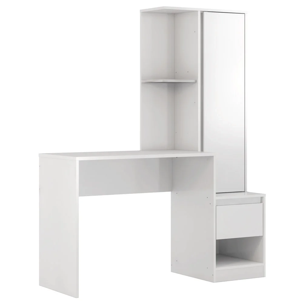 Escrivaninha Com Armário 1 Porta 1 Gaveta Office Morada D02 Branco - Mpozenato