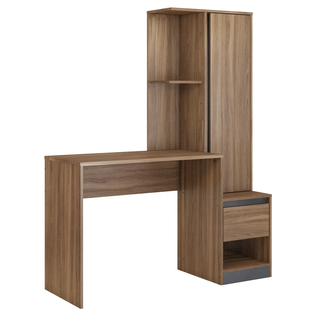 Escrivaninha Com Armário 1 Porta 1 Gaveta Office Morada D02 Amendola/Grafito - Mpozenato