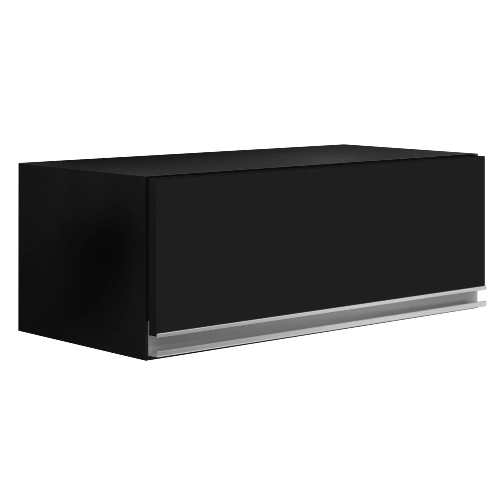 Armário Aéreo de Cozinha Para Geladeira 70cm Texas Preto - Lumil Móveis