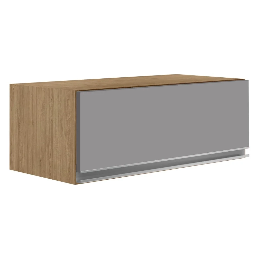 Armário Aéreo de Cozinha Para Geladeira 70cm Texas Castanho/Cinza - Lumil Móveis