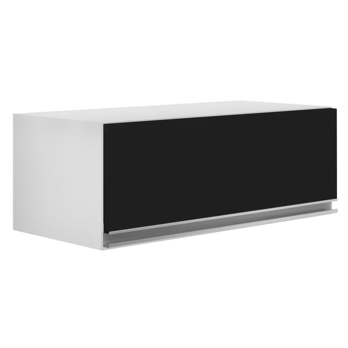 Armário Aéreo de Cozinha Para Geladeira 70cm Texas Branco/Preto - Lumil Móveis