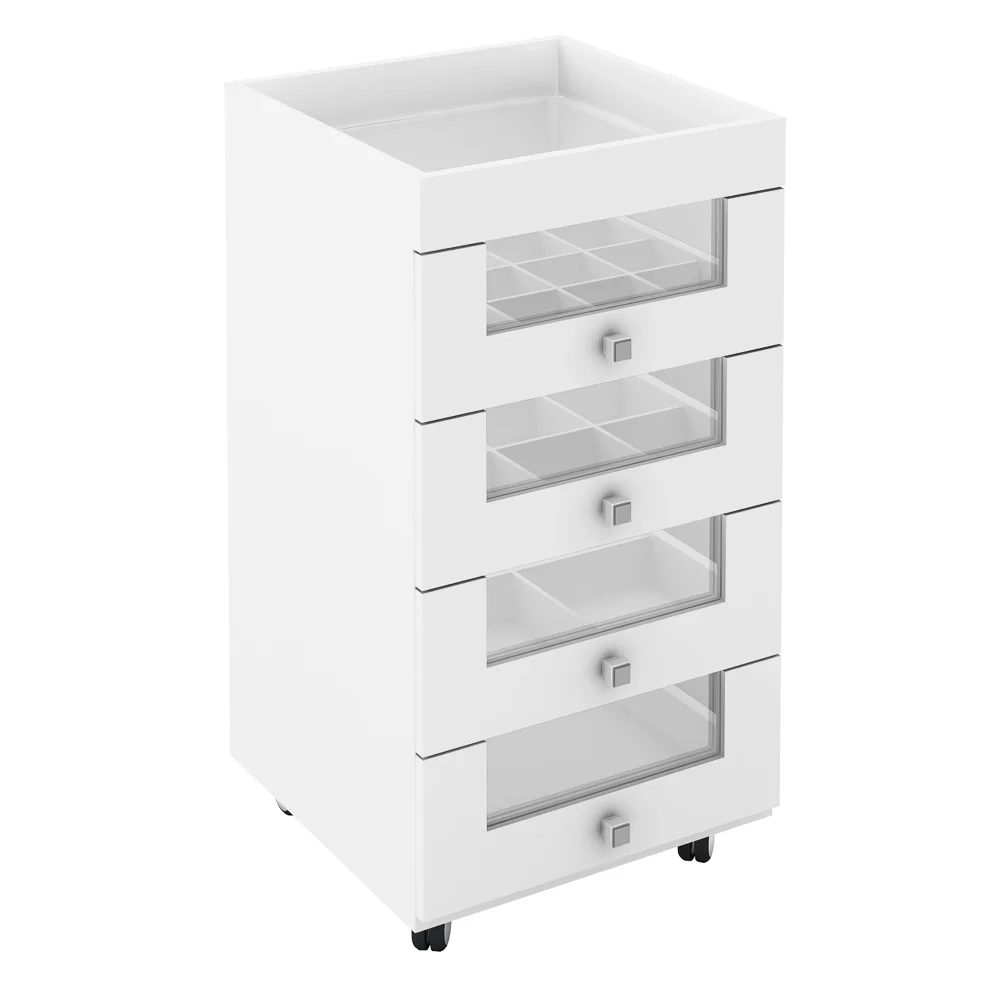 Gaveteiro Para Quarto 4 Gavetas PE2009 Branco - Tecno Mobili