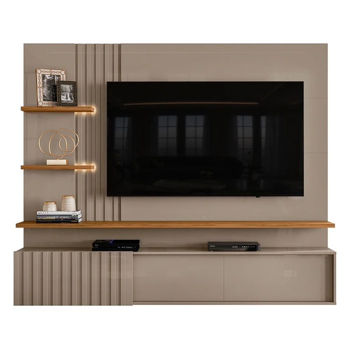 Painel Para TV Até 55 Pol. Bancada Suspensa Atena Fendi/Naturale - Madetec