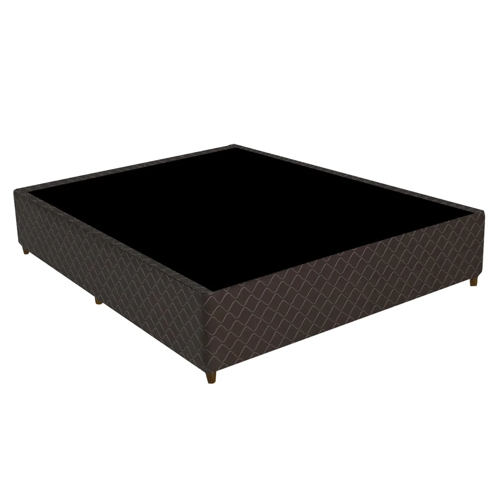 Base Para Cama Box Casal 138cm Poliéster Bordado New York Marrom - Gazin