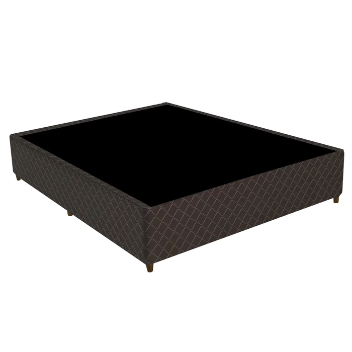 Base Para Cama Box Casal 138cm Poliéster Bordado New York Marrom - Gazin