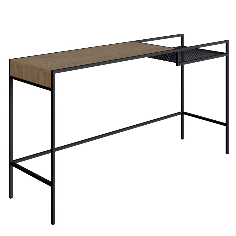 Aparador Para Sala de Estar 140cm Pés Metálicos Dinâmico Hanover/Preto - Artesano