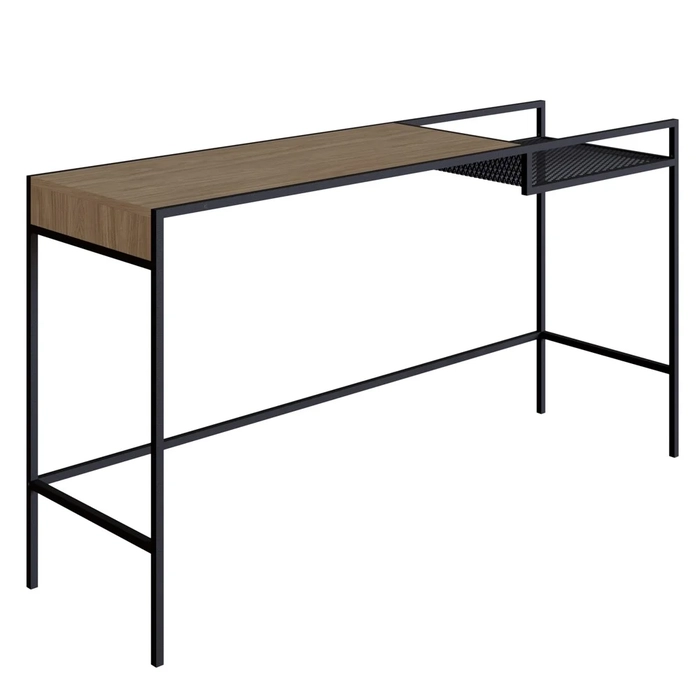 Aparador Para Sala de Estar 140cm Pés Metálicos Dinâmico Hanover/Preto - Artesano