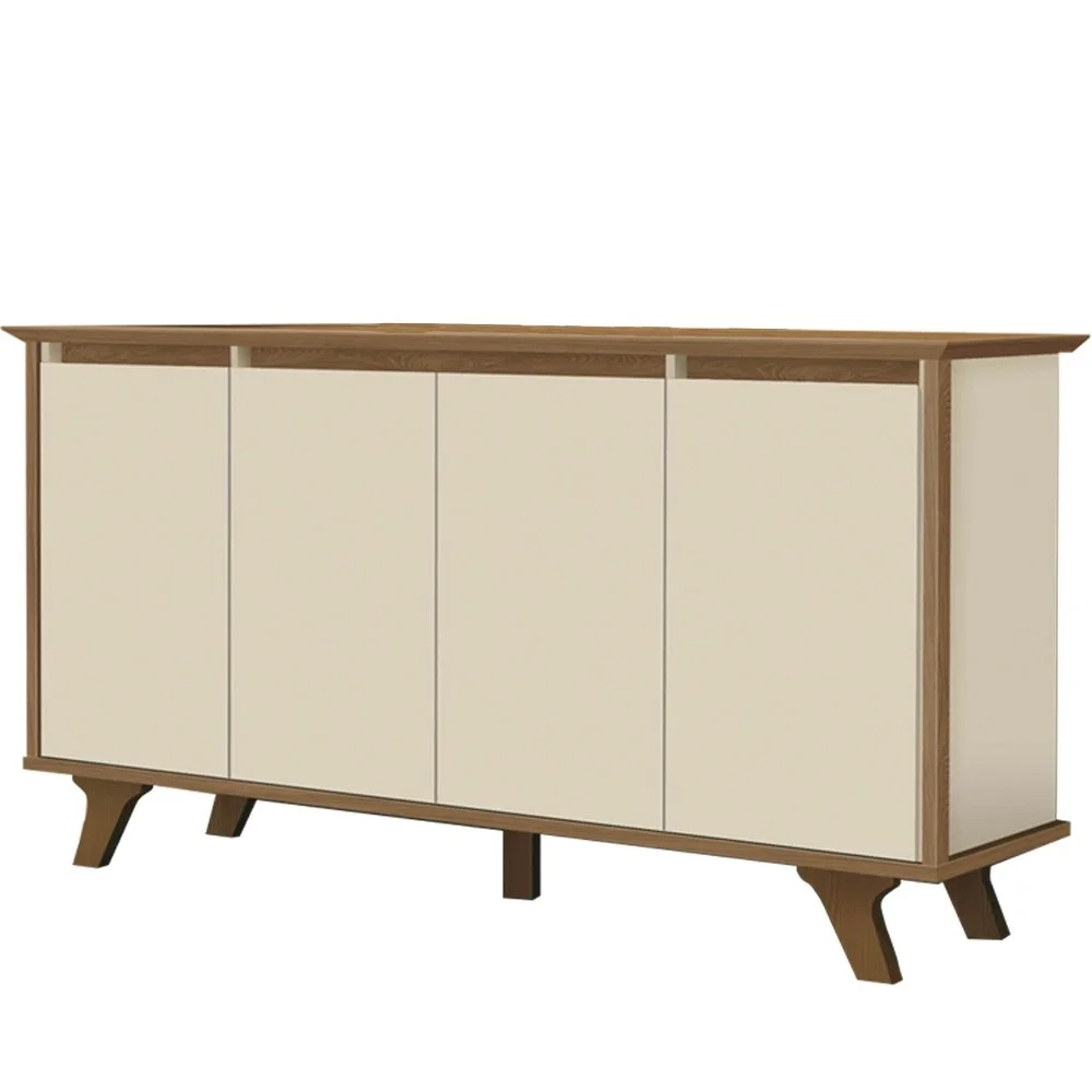 Balcão Buffet 4 Portas 3 Prateleiras Supreme F08 Freijó/Off White - Mpozenato