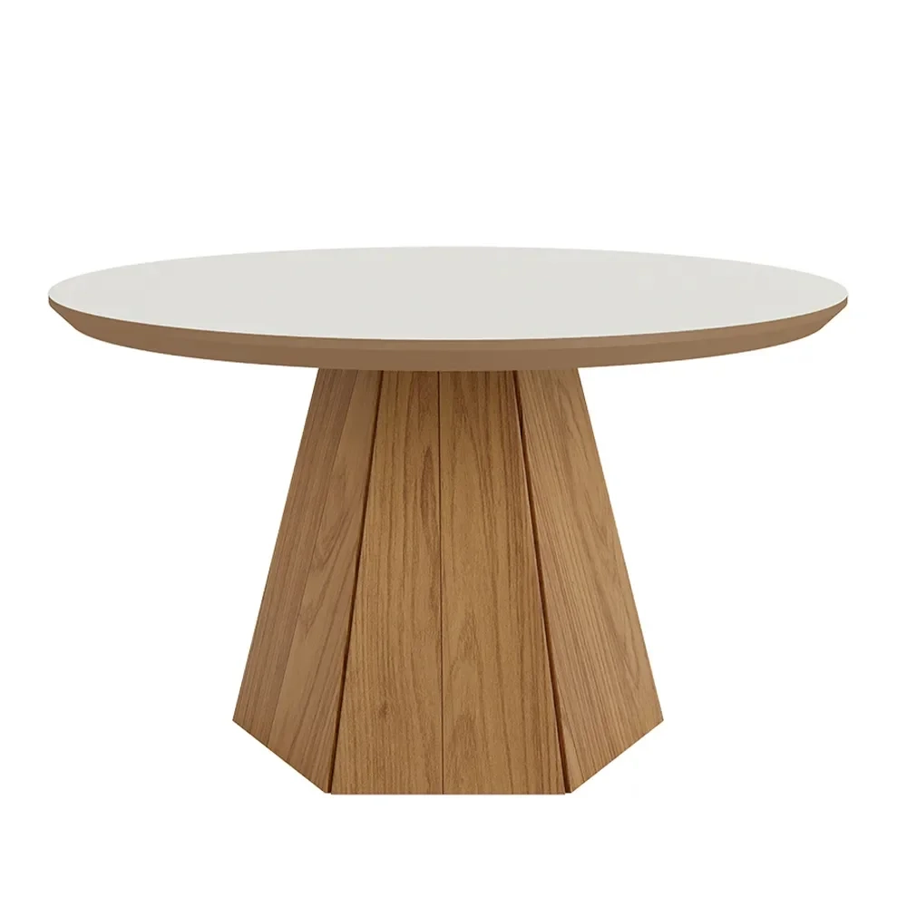 Mesa de Centro Base Hexagonal West D01 Off White/Freijó - Mpozenato