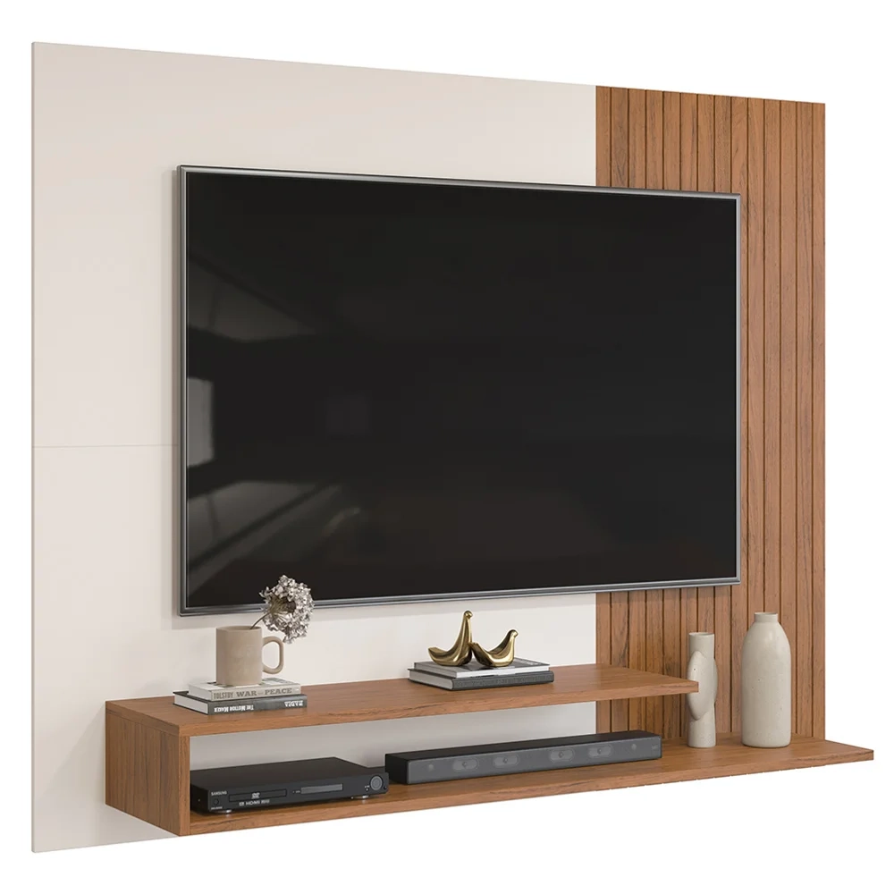 Painel Para Tv Até 50 Polegadas Nando D04 Freijó/Off White - Mpozenato