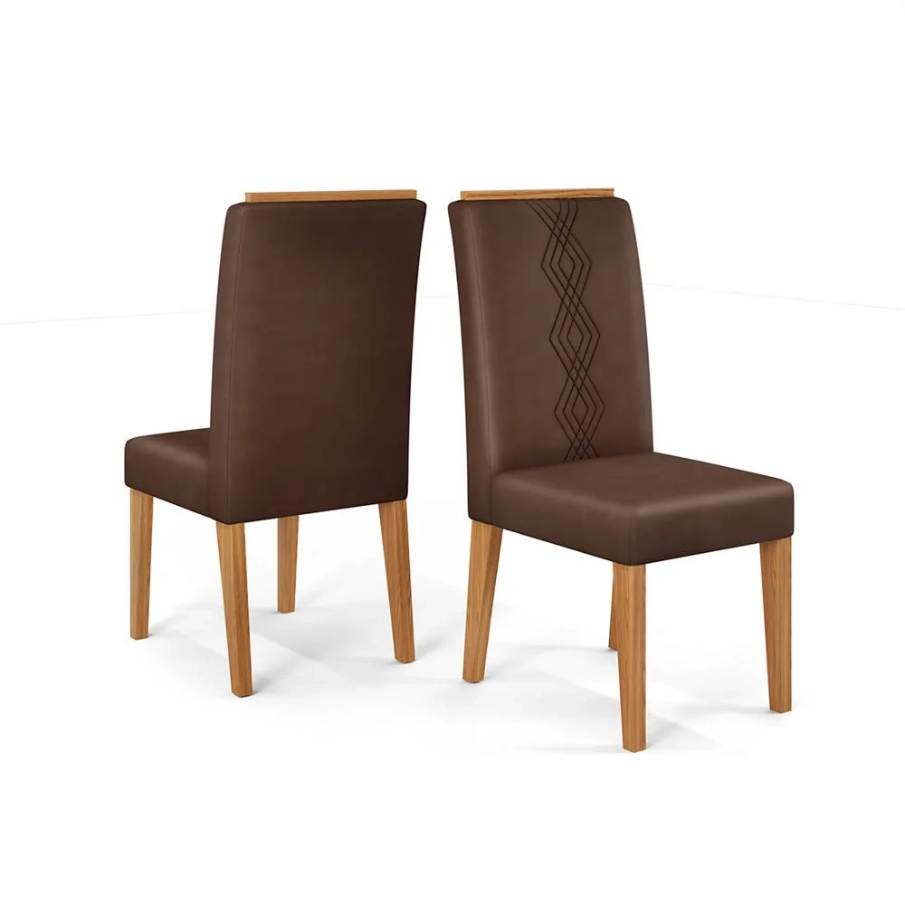 Kit 2 Cadeiras Para Sala de Jantar Yasmin D04 Freijó/Veludo Moca - Mpozenato