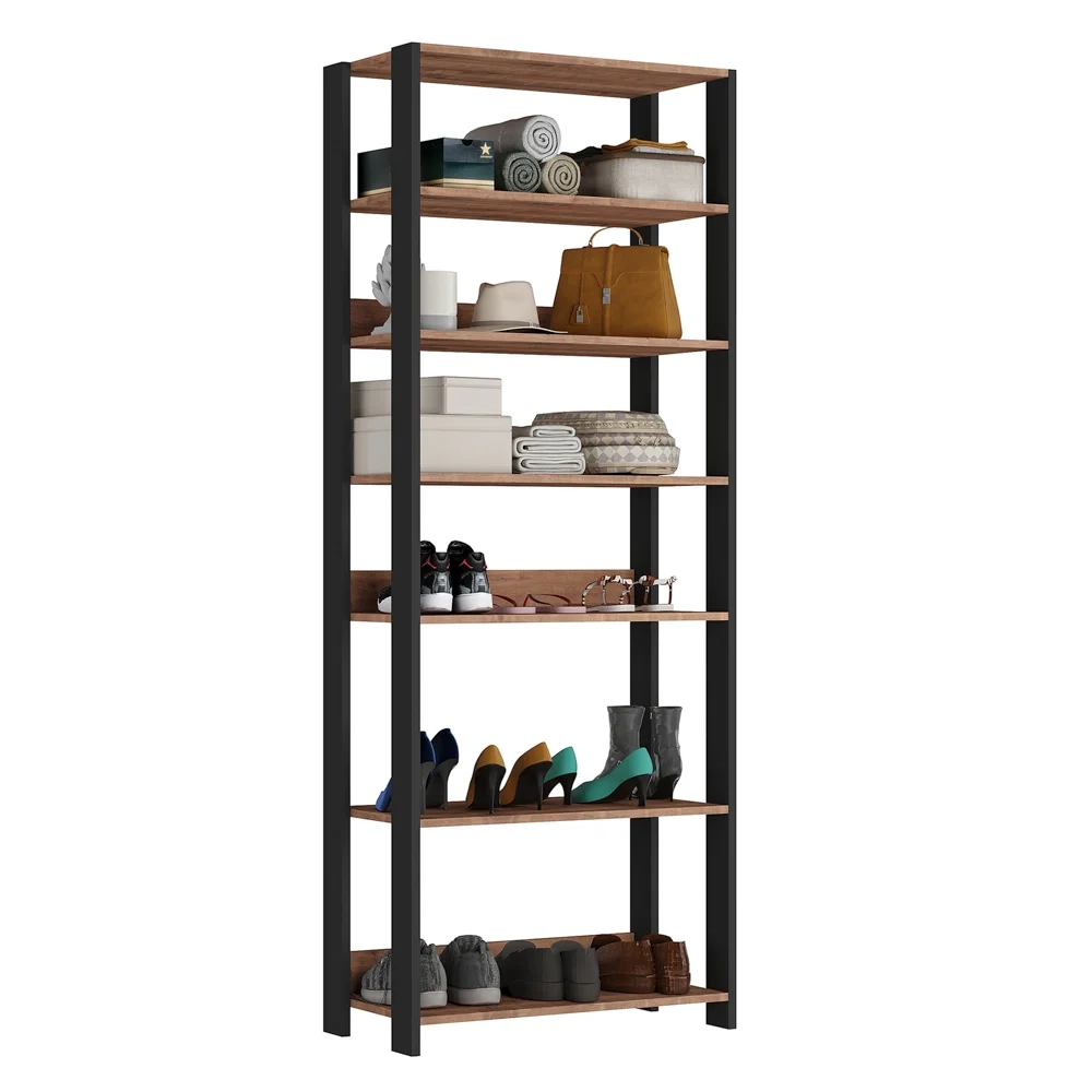 Estante Multiuso Com Prateleiras Estilo Industrial Chess F04 Preto/Solanum - Mpozenato