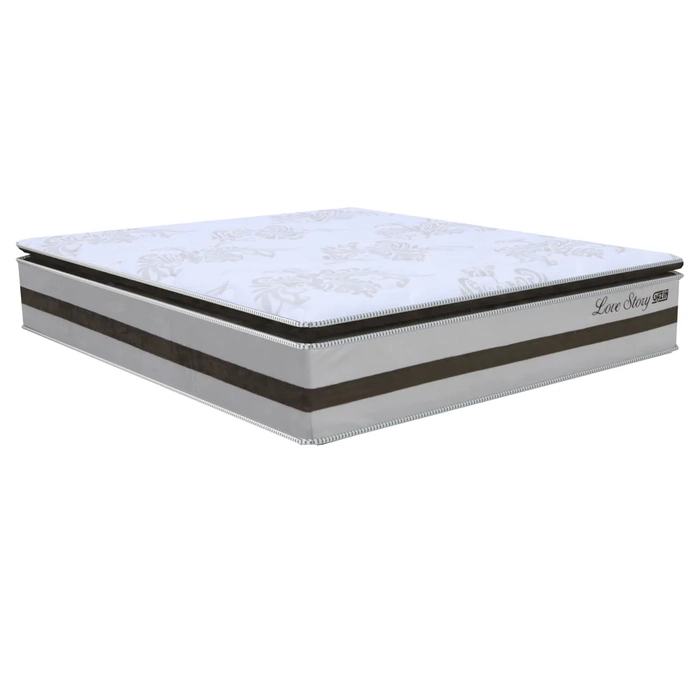 Colchão Box Casal 138cm Molas Ensacadas Soft Pillow Love Story Bege/Marrom - Gazin