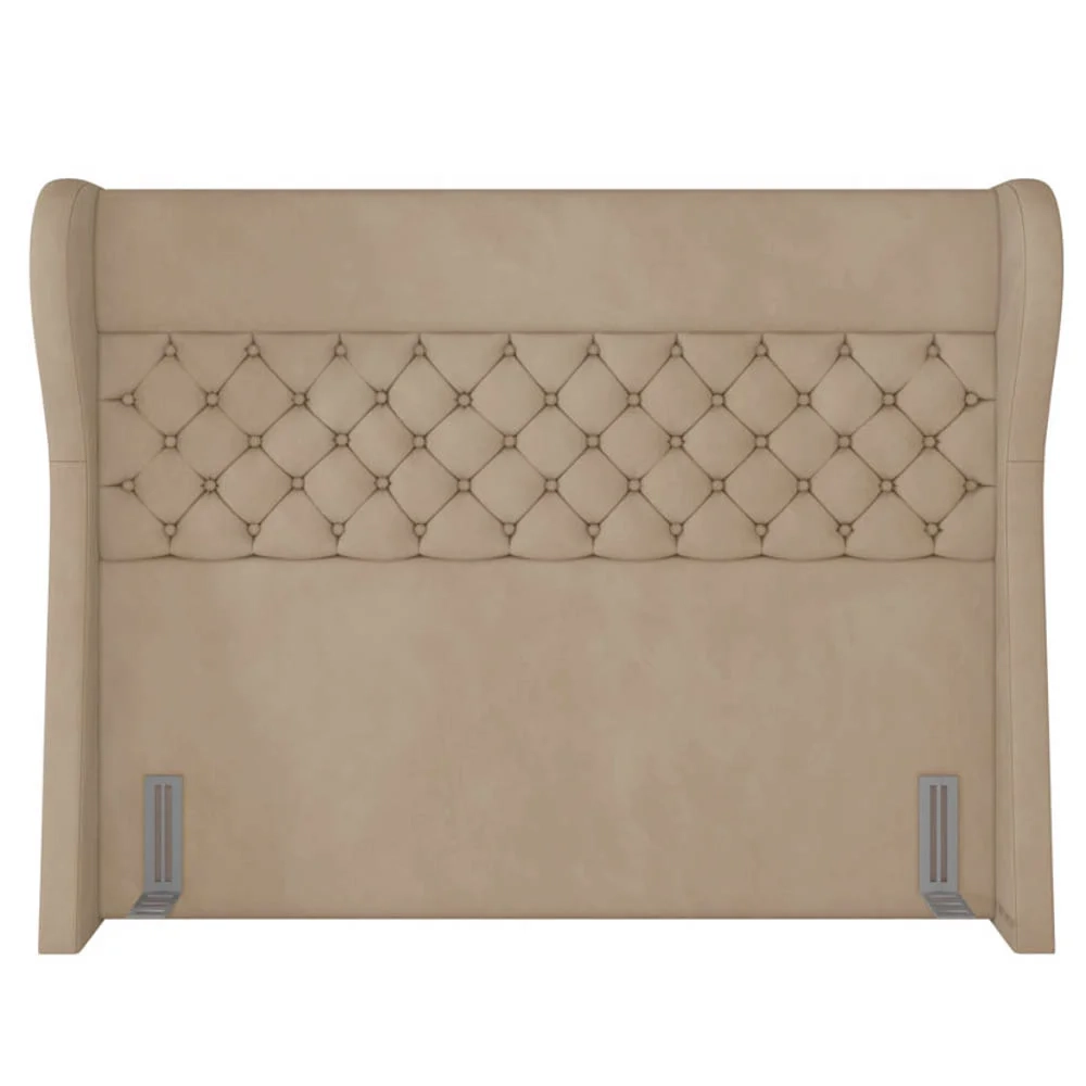 Cabeceira Cama Box Casal 140cm Trinidad Z37 Veludo Bege - Mpozenato