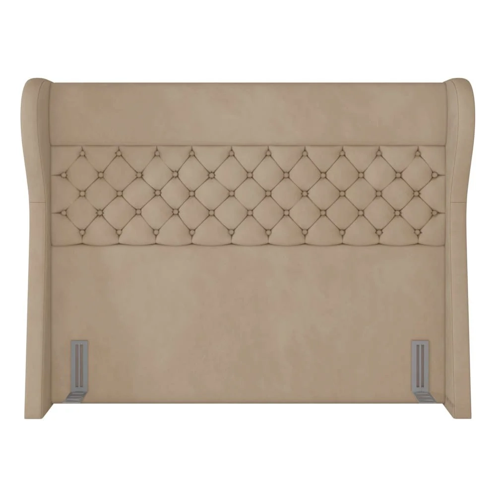 Cabeceira Cama Box Casal Queen 160cm Trinidad Z37 Veludo Bege - Mpozenato