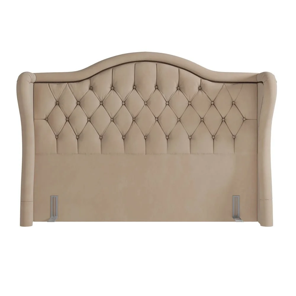 Cabeceira Cama Box Casal 140cm Antibes Z37 Veludo Bege - Mpozenato