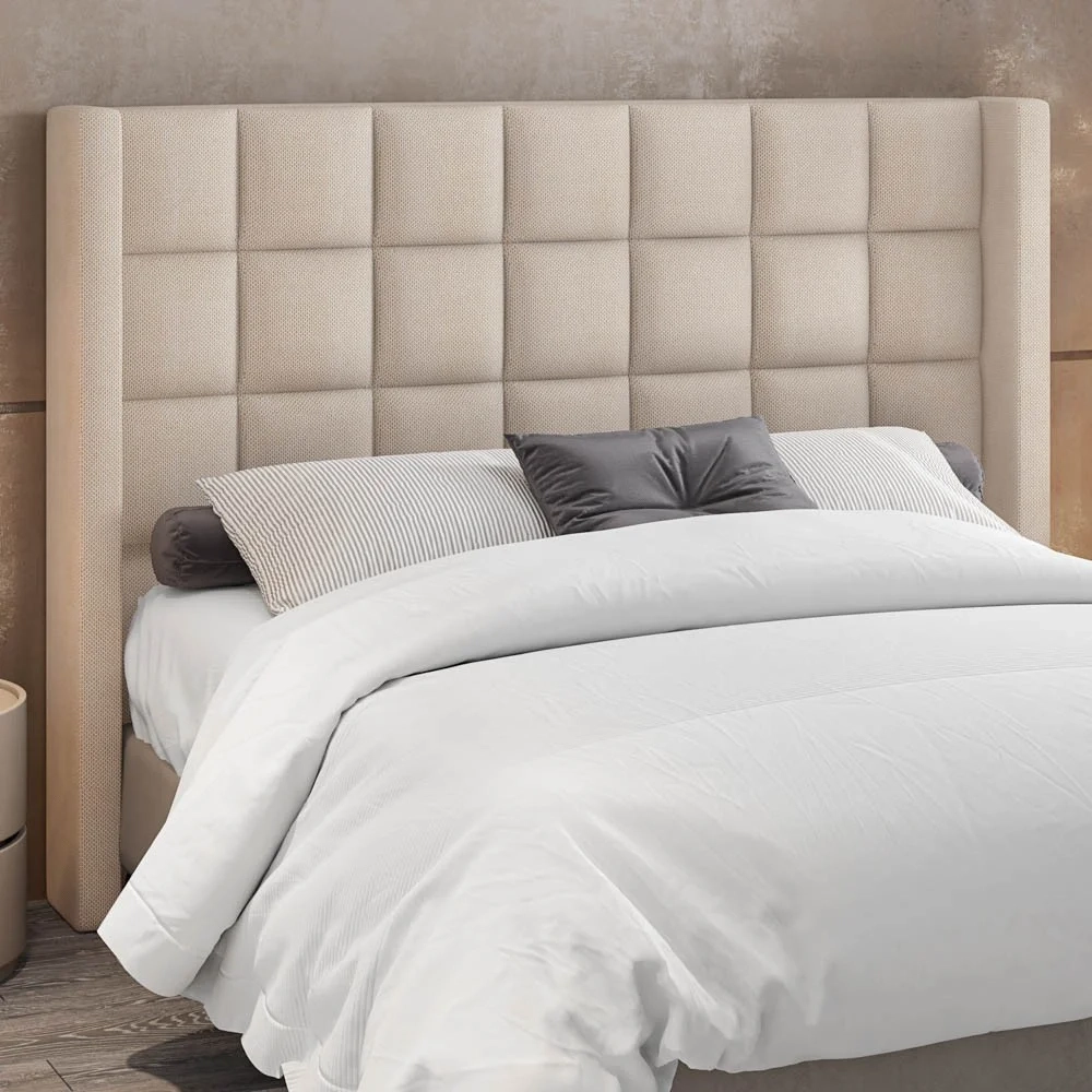 Cabeceira Cama Box Casal 140cm Pisa Z37 Linho Bege Cru - Mpozenato
