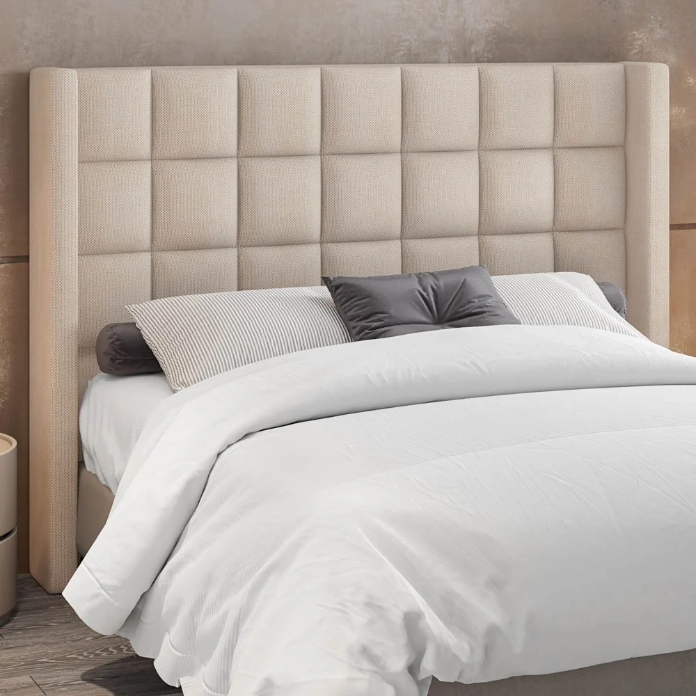 Cabeceira Cama Box Casal Queen 160cm Pisa Z37 Linho Bege Cru - Mpozenato