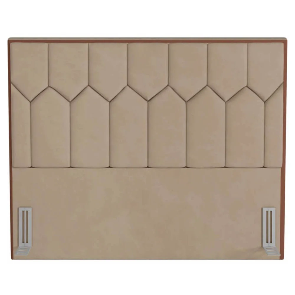 Cabeceira Cama Box Casal Queen 160cm Órion Z37 Veludo Bege - Mpozenato