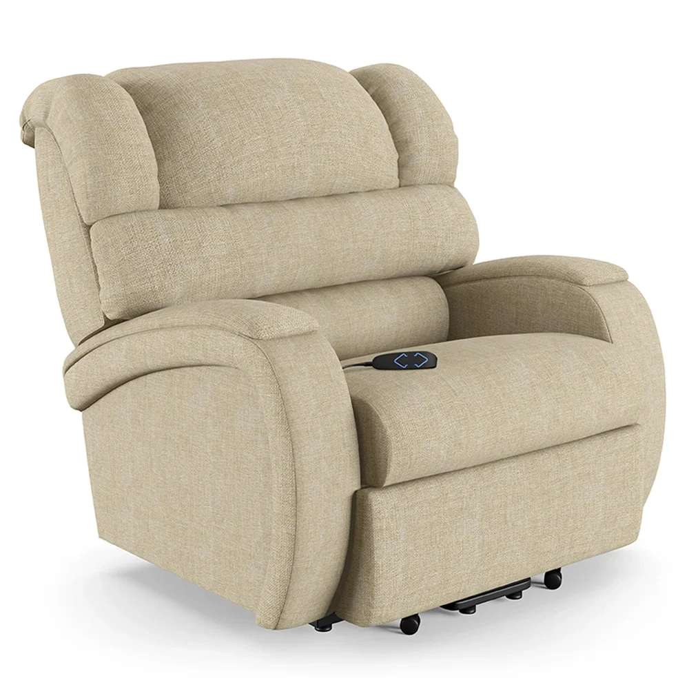 Poltrona do Papai Reclinável Kalie Elevação Lift Elétrico FH9 Linho Bege - Mpozenato