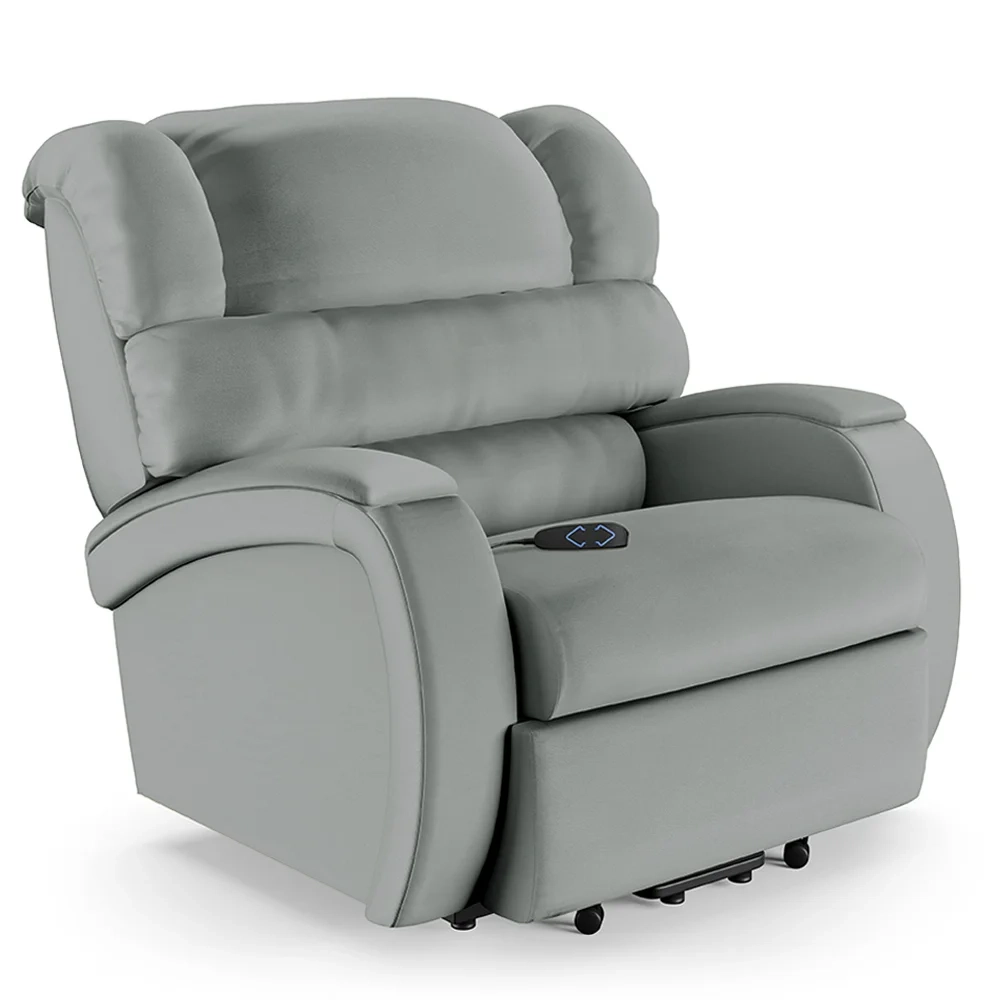 Poltrona do Papai Reclinável Kalie Elevação Lift Elétrico FH9 PU Cinza - Mpozenato