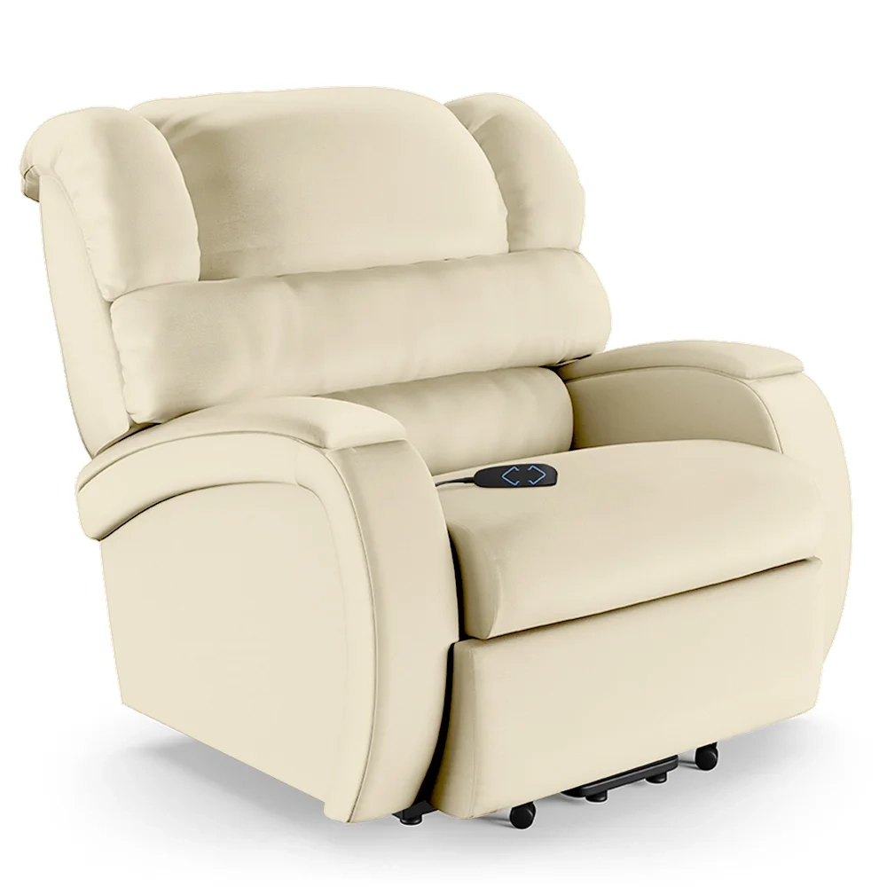 Poltrona do Papai Reclinável Kalie Elevação Lift Elétrico FH9 PU Bege - Mpozenato
